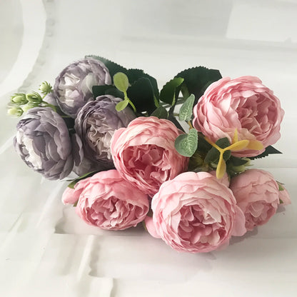 High-Quality Silk Peony & Hydrangea Bouquet for Home & Weddings