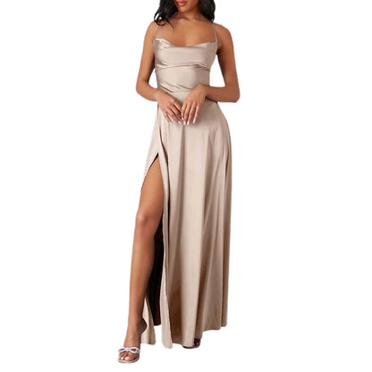 Chiffon Train Women Dress - Summer Tank Top Sleeveless Long Dress