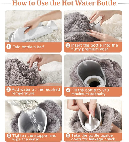 2L Hot Water Bottle with Cover | Neck & Shoulder Pain Relief