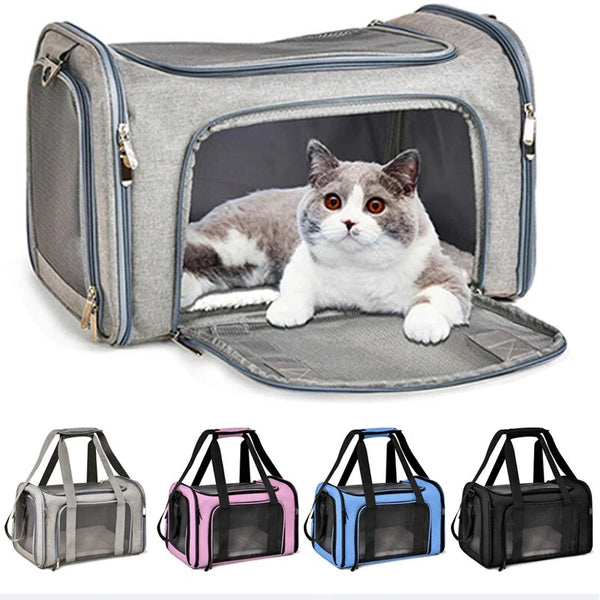 Portable Foldable Pet Carrier Bag Breathable Large Capacity Handbag