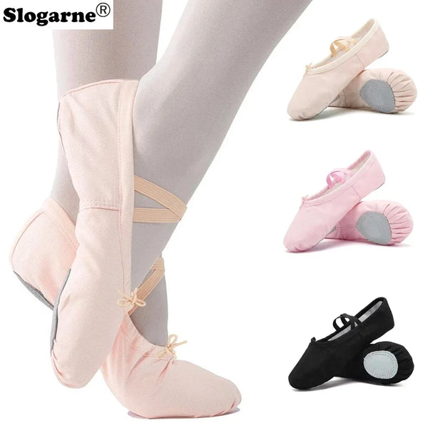 Students Ballet Shoes Kids Indoor Leather Sole Train Yoga Shoes