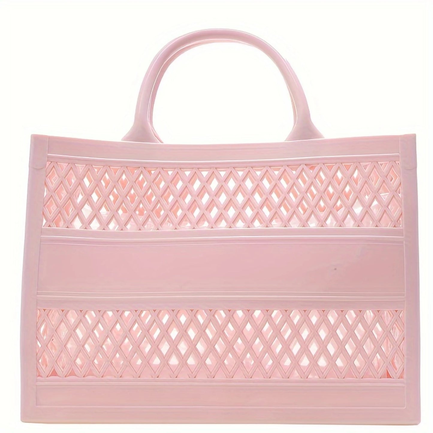 Candy-Colored Basket Bag - Large Capacity Beach Tote