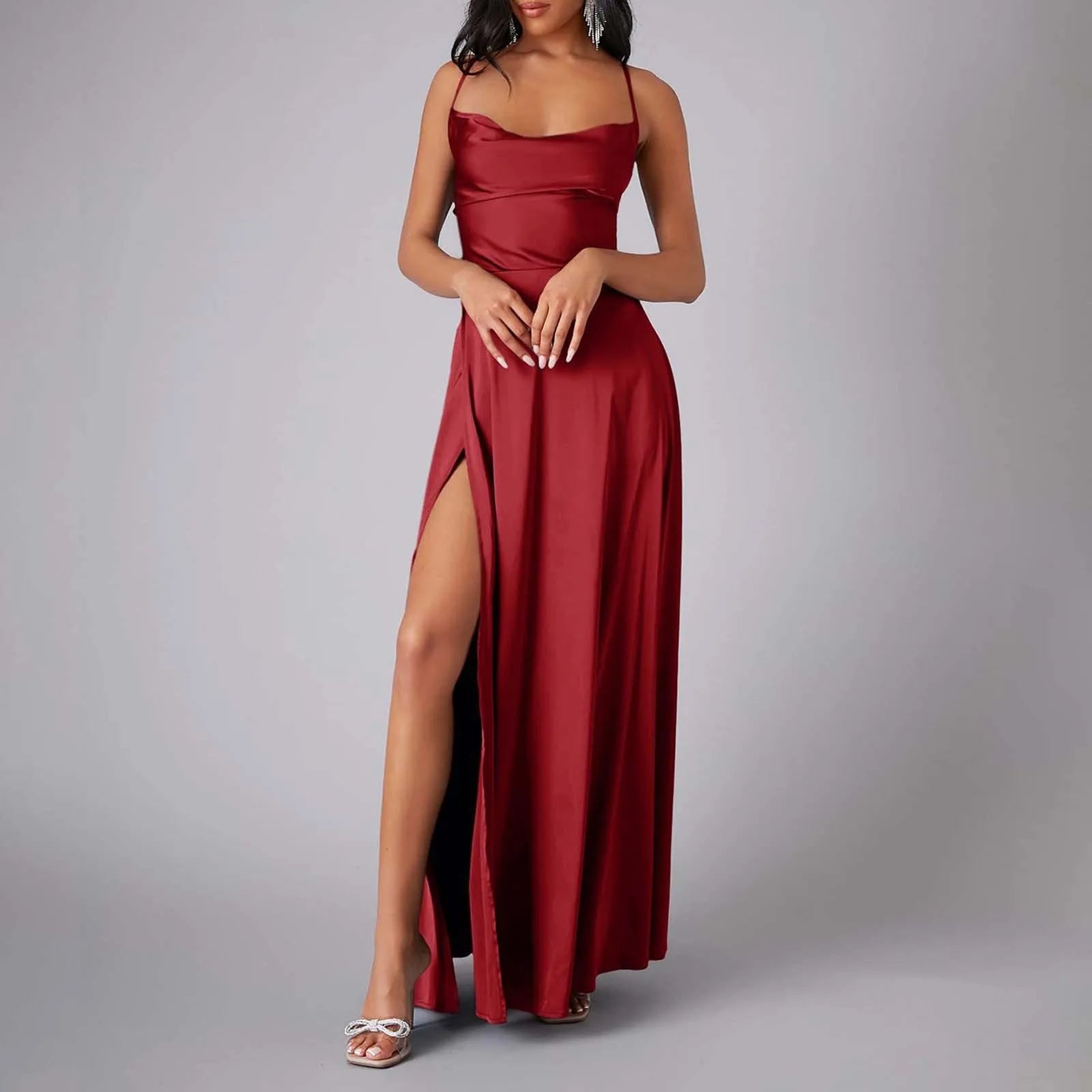 Chiffon Train Women Dress - Summer Tank Top Sleeveless Long Dress