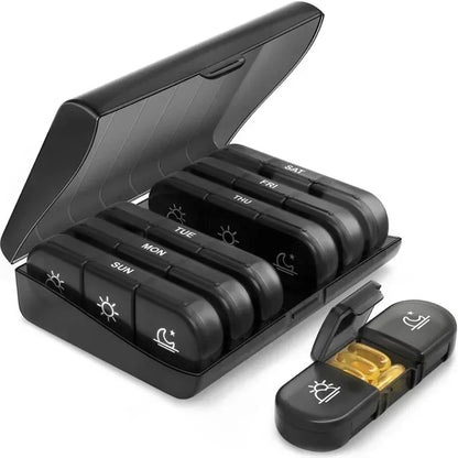7-Day Pill Organizer with 21 Grids - Large Compartments