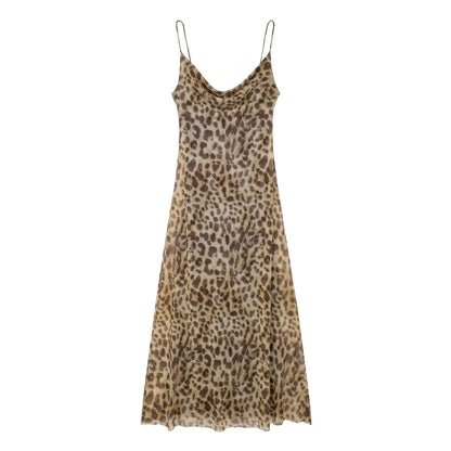 Vintage Women Spaghetti Strap Dress - Beach Party Long Dress