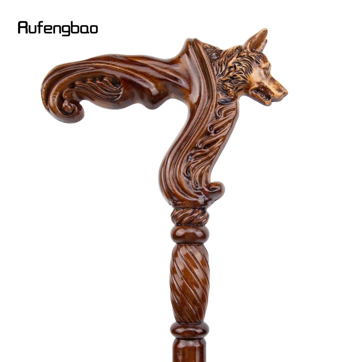 Wolf Brown Wooden Walking Stick - Vampire Cosplay Cane