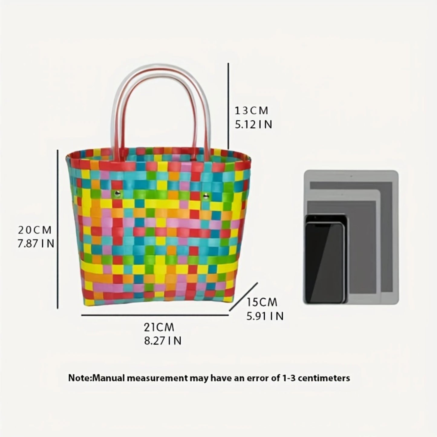 Woven Camping Tote Bag - Picnic & Beach Vegetable Basket