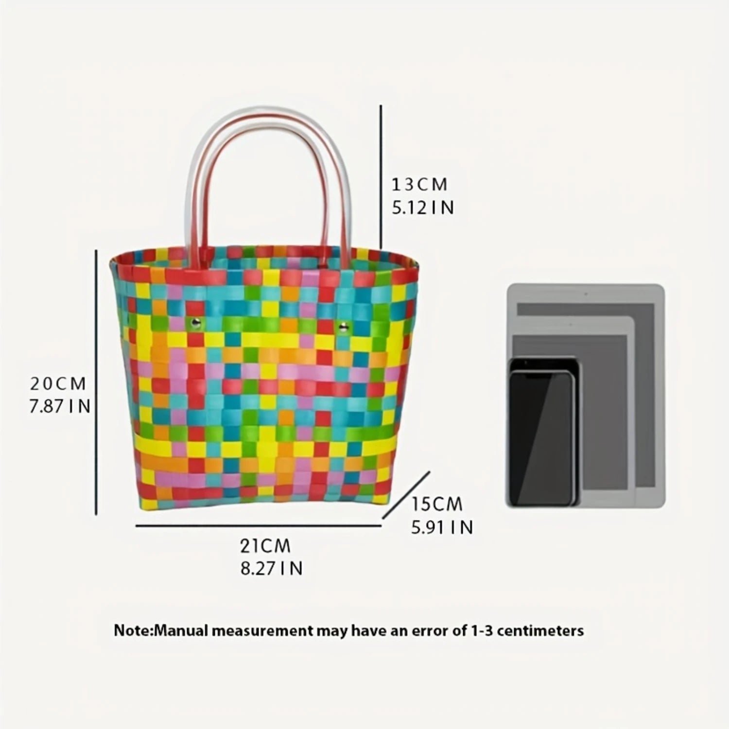 Woven Camping Tote Bag - Picnic & Beach Vegetable Basket