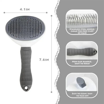 Self-Cleaning Pet Brush – Dematting Comb for Dogs & Cats