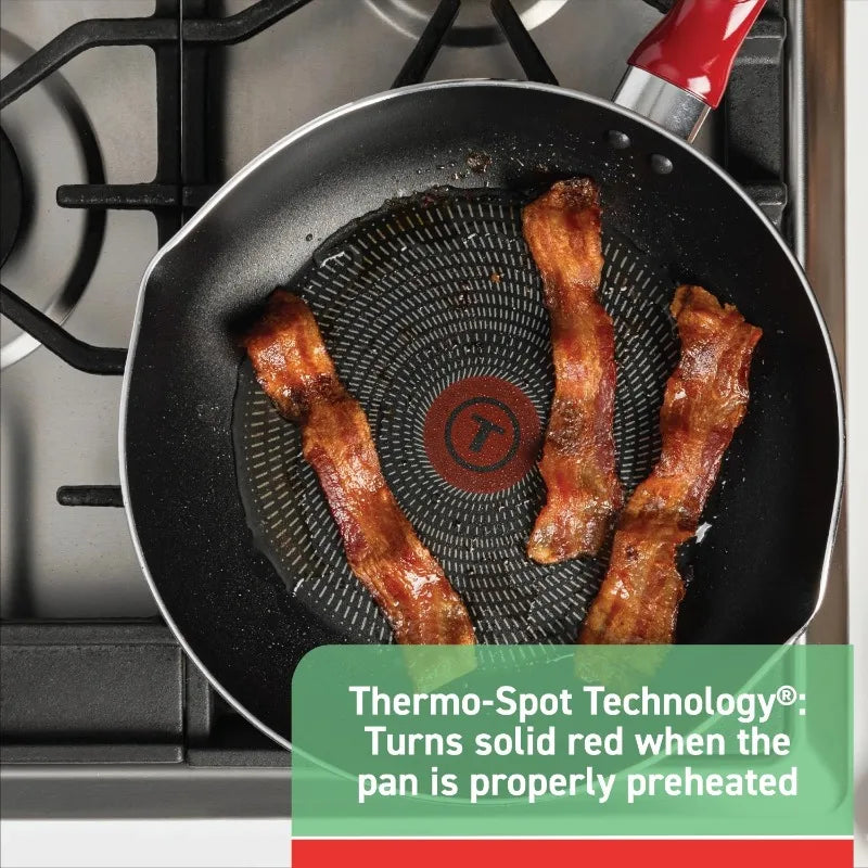 20pc Non-Stick Cookware Set | Easy Care Red Kitchen