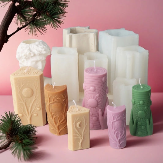 3D Moon Phase Candle Mold - Zodiac Pillar Candle Making Tool