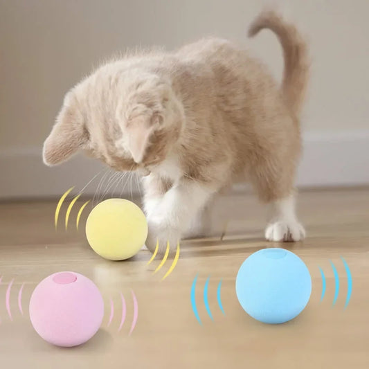 Interactive Cat Ball with Catnip & Squeak – Fun Training Toy for Kittens