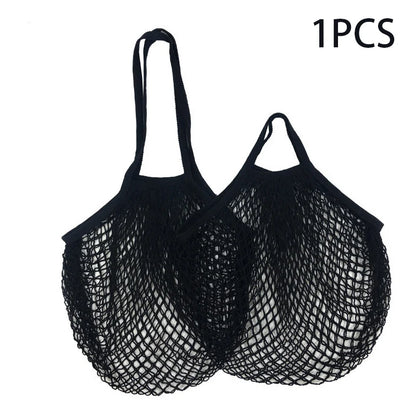 Portable Reusable Grocery Bags - Cotton Mesh String Shopping Tote