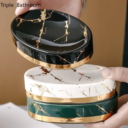 Marble Stripes Ceramic Soap Dish