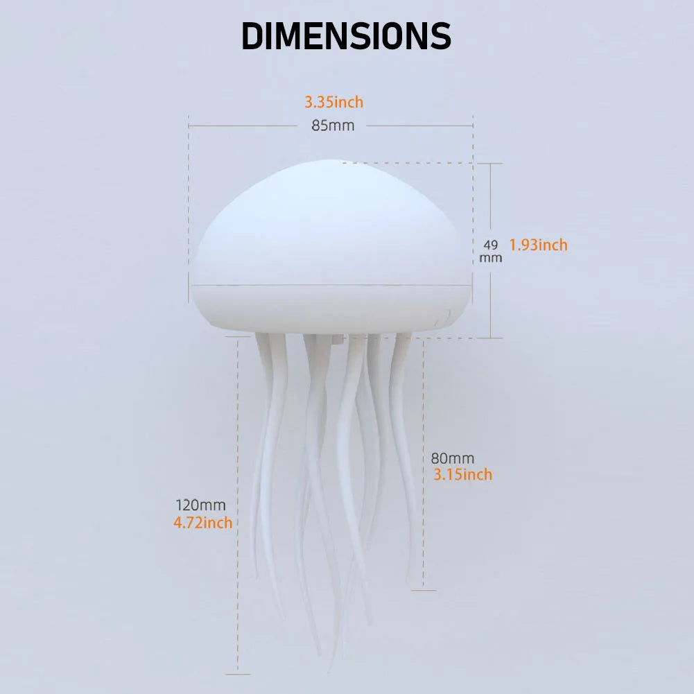 Cartoon Jellyfish Night Light - RGB Gradient LED Lamp with Voice Control