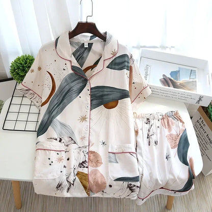 Viscose Long-Sleeved Trousers Ladies Pajamas Suit