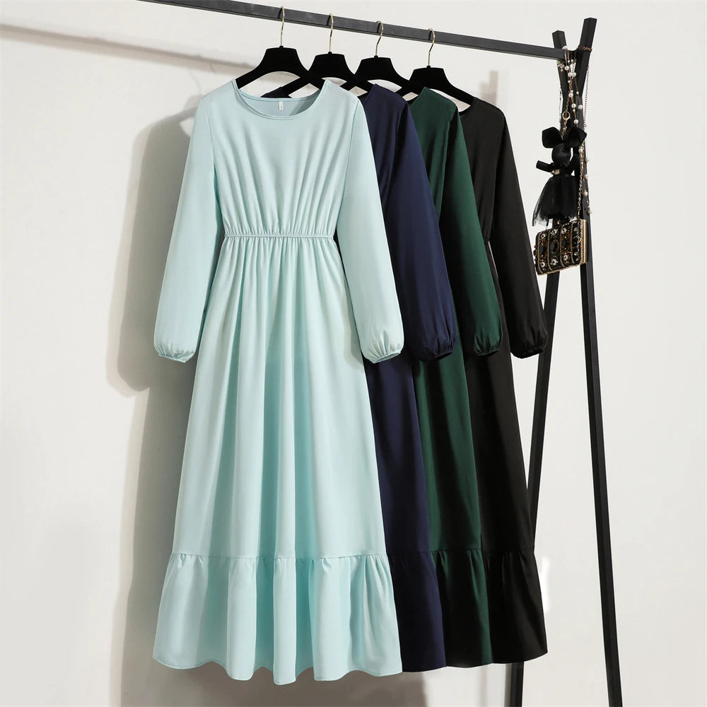 Women's Long Chiffon Maxi Dress - Spring Autumn Casual Style