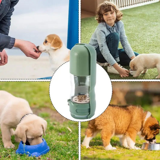 2-in-1 Dog Water Bottle - Portable Food & Water Dispenser