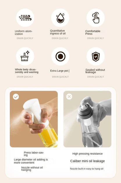 Oil Spray Bottle – Atomized Mist for Air Fryers & Cooking