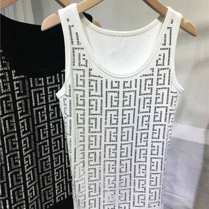 Diamonds Oversized Camisole - Ladies O-Neck Sleeveless Top