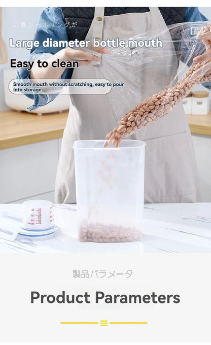Rice Storage Canister with Measuring Cup | Moisture & Insect Proof