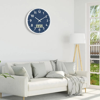 Digital Wall Clock - Time, Day, and Temperature Display