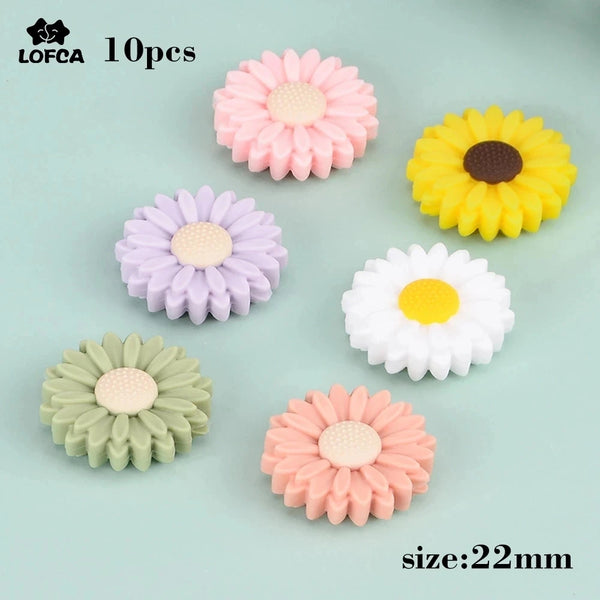 Lofca Daisy Sunflower Mini Silicone Beads