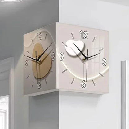 Double-Sided Wall Clock - Modern Art LED Light Clock