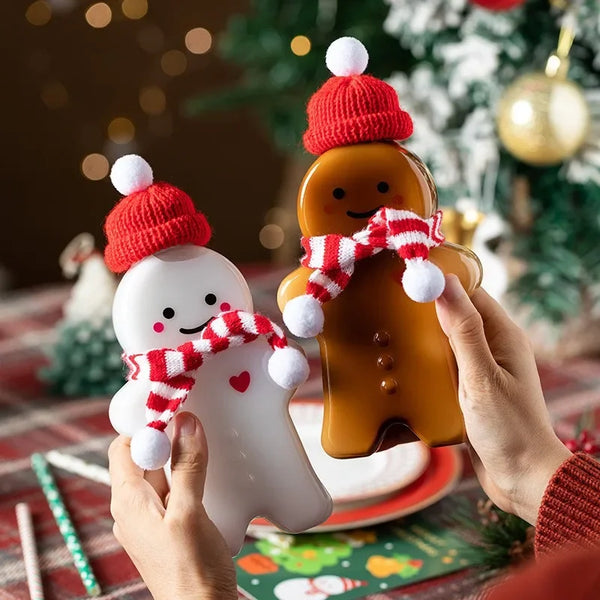 Kawaii Christmas Water Bottle Christmas Party Decoration Gingerbread