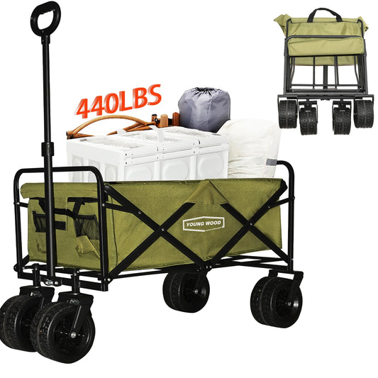 Green Folding Camping Cart