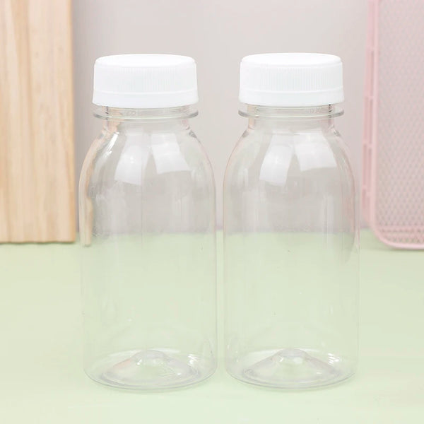 6pcs 200ML Transparent Kids Water Bottle Plastic Juice Bottle Pet