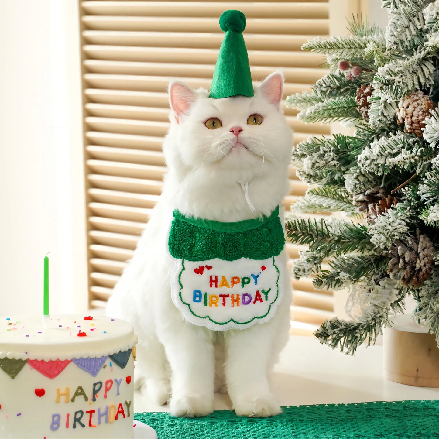 Cute Puppy Birthday Scarf & Hat Set – Perfect for Small Medium Pets