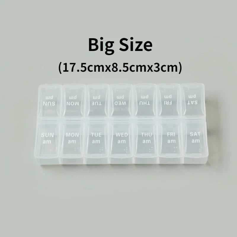 7-Day Travel Pill Organizer with 14 Grids