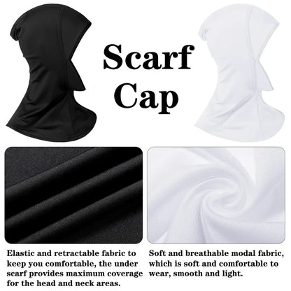Adjustable Modal Hijab Cap - Stretchy Turban Full Neck Coverage