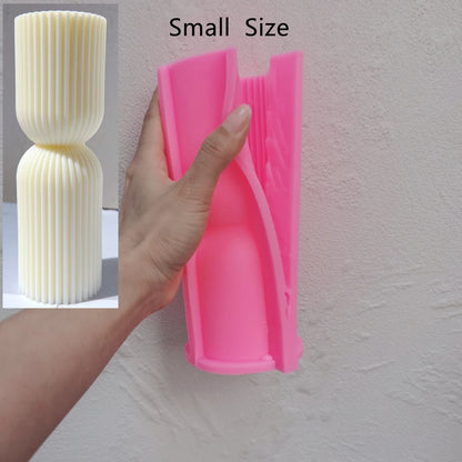 6 Designs Ribbed Pillar Candle Mold - Geometric Silicone Mold