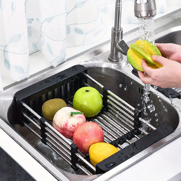 Kitchen Drain Rack Stainless Steel Extendable Sink Frame Storage