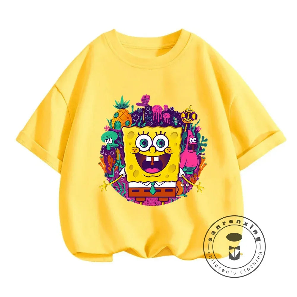 Hip-Hop Style SpongeBob T-Shirt for Kids