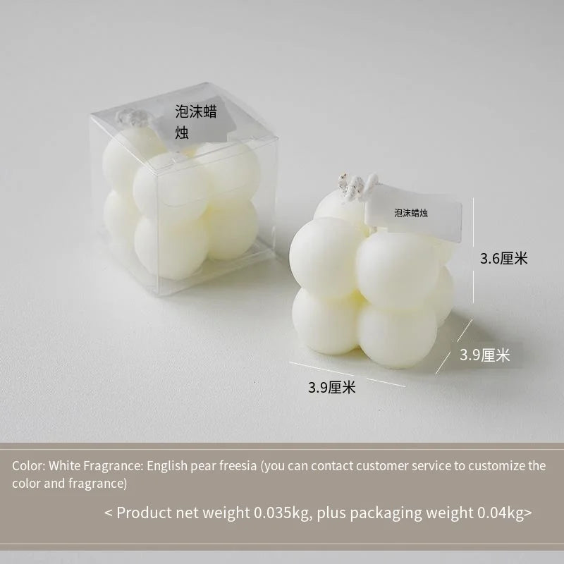 Square Ball-Shaped Scented Candle - Handcrafted & Colorful Birthday Gift