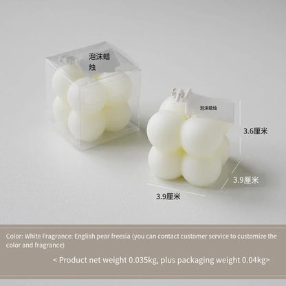 Square Ball-Shaped Scented Candle - Handcrafted & Colorful Birthday Gift