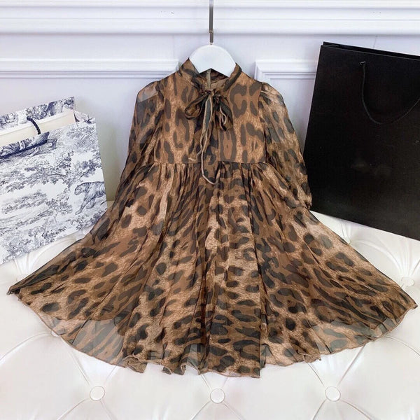 Leopard Printed Chiffon Dress Soft