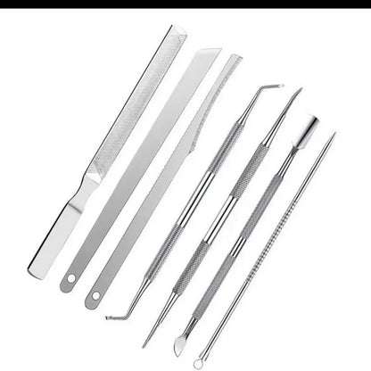 6pcs Manicure Pedicure Knife Set | Stainless Steel Grooming Tools