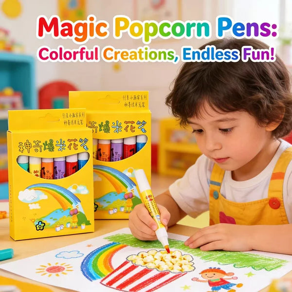6pcs Set Bubble Pens 3d Popcorn Pens Stress Relief Watercolor DIY