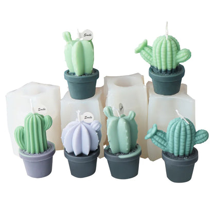 DIY Succulent Cactus Scented Candle Mold - Cute Plant Design