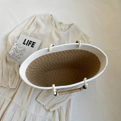 Woven Beach Bag Women Vegetable Basket Tote Travel Vacation Fashion Style
