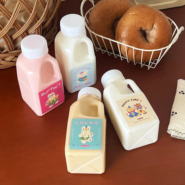 1pc Transparent Kids Water Bottle Plastic Juice Bottle Pet Milk