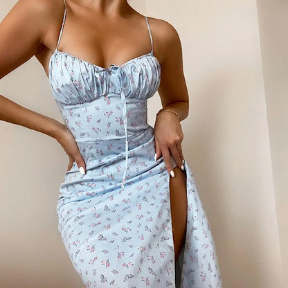 Women's Elegant Floral Beach Vacation Bodycon Long Dress