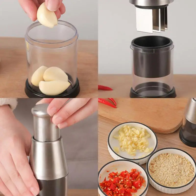 Manual Garlic & Onion Chopper – Handheld Vegetable Slicer
