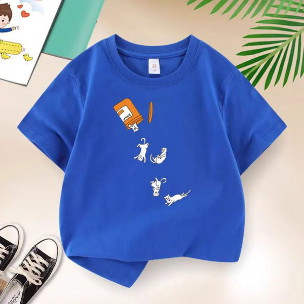 Korean Cat Brother Children Clothing New Boys T Shirt Casual Summer