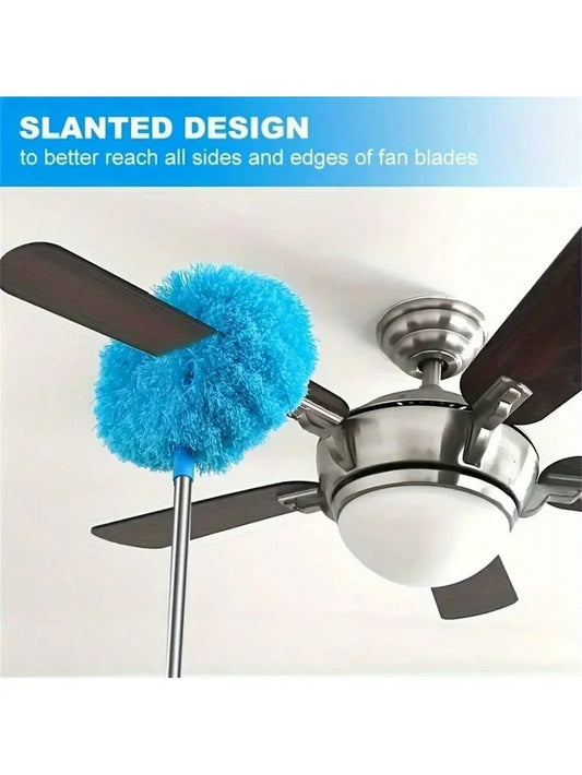 Microfiber Ceiling Fan Duster - Extendable Long Handle Cleaning Brush