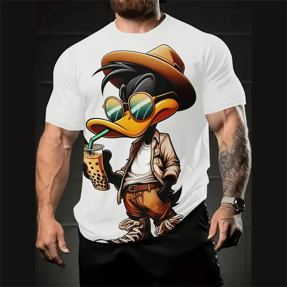 Funny Cartoon Men's T-Shirt - 3D Print Short Sleeve Summer Oversized Tee